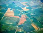 Aerial view of landscape and agriculture